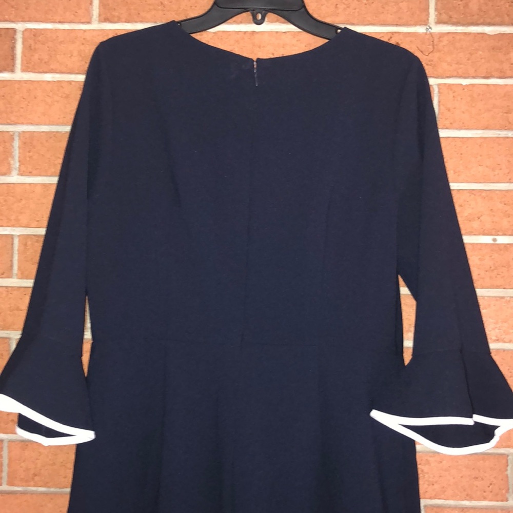 🎭NANETTE LEPORE🎭CREPE FLOUNCE HEM MIDI DRESS🎭 - Picture 6 of 7